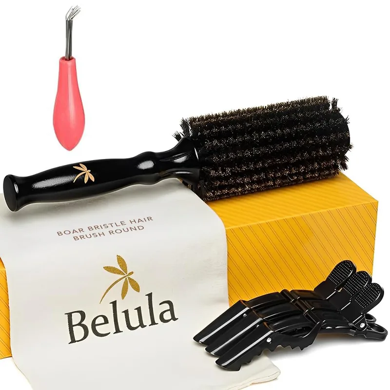 Belula Boar Bristle Round Brush for Blow Drying, Large 1.5-Inch Barrel Belula Boar Bristle Round Brush for Blow Drying, Large 1.5-Inch Barrel