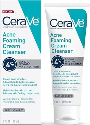 CeraVe Foaming Acne Cream Cleanser (4% Benzoyl Peroxide) CeraVe Foaming Acne Cream Cleanser (4% Benzoyl Peroxide)