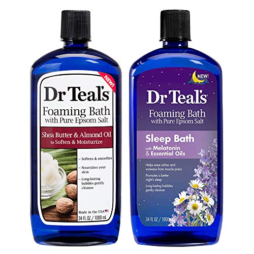 Dr. Teal's Foaming Bath Variety Gift Set, Shea Butter & Almond Oil and Melatonin Sleep (2 Pack)