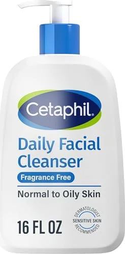 Cetaphil Daily Facial Cleanser, Oily & Combination Skin (16 oz)