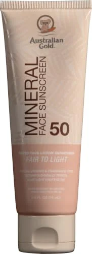 Australian Gold Tinted Mineral Face Sunscreen SPF 50 (Fair to Light) Australian Gold Tinted Mineral Face Sunscreen SPF 50 (Fair to Light)